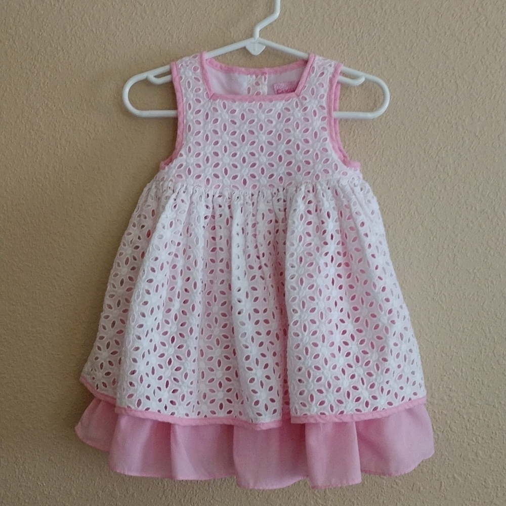 Camilla White Eyelet Baby Girl Dress Sz 12M